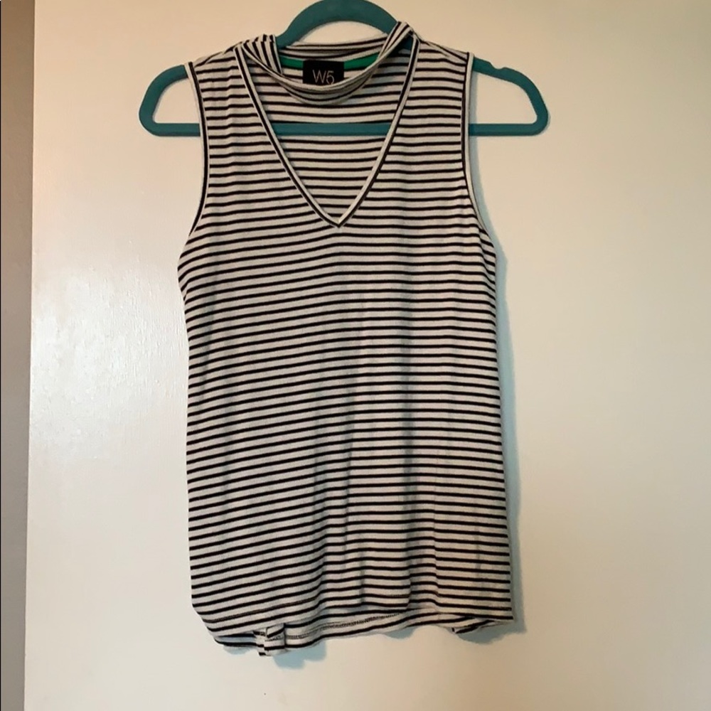 Black and white striped tank top